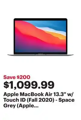 Best Buy Apple macbook air 13.3 w/ touch id (fall 2020) - space grey (apple m1 chip / 256gb ssd / 8gb ram) - en offer