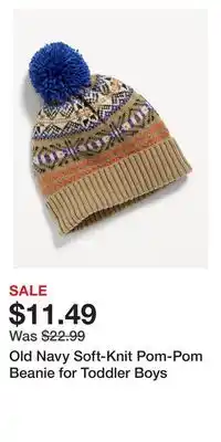 Old Navy Old navy soft-knit pom-pom beanie for toddler boys offer