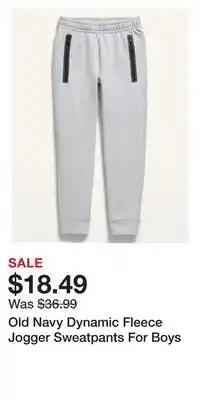 Old Navy Old navy dynamic fleece jogger sweatpants for boys offer