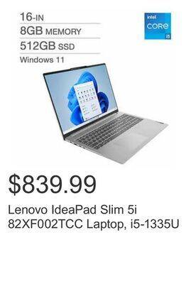 Costco Lenovo ideapad slim 5i 82xf002tcc laptop, i5-1335u offer