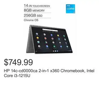 Costco Hp 14c-cd0000ca 2-in-1 x360 chromebook, intel core i3-1215u offer