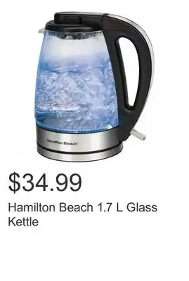 Costco Hamilton beach 1.7 l glass kettle offer