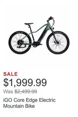 Costco Igo core edge electric mountain bike offer