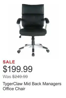 Costco Tygerclaw mid back managers office chair offer