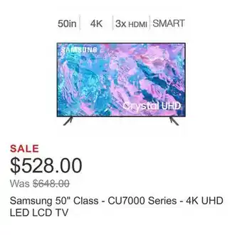 Costco Samsung 50 class - cu7000 series - 4k uhd led lcd tv offer