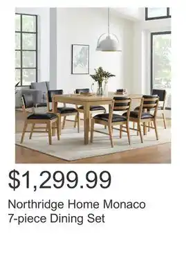 Costco Northridge home monaco 7-piece dining set offer