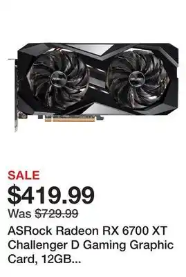 Newegg Asrock radeon rx 6700 xt challenger d gaming graphic card, 12gb gddr6 vram, amd rdna2 (rx6700xt cld 12g) offer