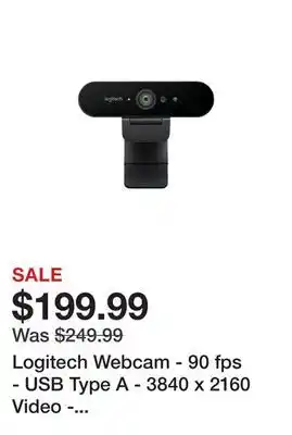 Newegg Logitech webcam - 90 fps - usb type a - 3840 x 2160 video - auto-focus - 5x digital zoom - microphone - computer, notebook offer