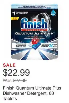 Costco Finish quantum ultimate plus dishwasher detergent, 88 tablets offer