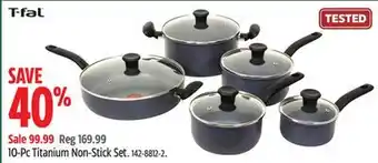 Canadian Tire T-fal 10-pc titanium non-stick set offer