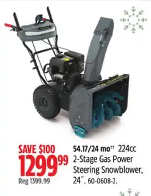 Canadian Tire Yardworks 224cc 2-stage gas power steering snowblower, 24 offer