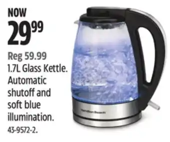 Canadian Tire Hamilton beach 1.7l glass kettle offer
