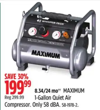 Canadian Tire Maximum 1-gallon quiet air compressor offer