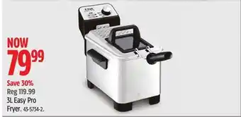 Canadian Tire T-fal 3l easy pro fryer offer