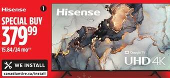 Canadian Tire Hisense 50 4k google smart tv offer