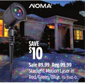 Canadian Tire Noma starlight motion laser in red/green/blue offer
