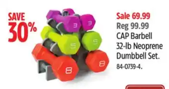 Canadian Tire Cap barbell 32-lb neoprene dumbbell set offer