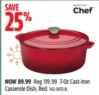 Canadian Tire Master chef 7-qt cast-iron casserole dish, red offer
