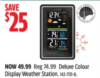 Canadian Tire La crosse deluxe colour display weather station offer