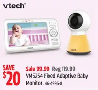 Canadian Tire Vtech vm5254 fixed adaptive baby monitor offer