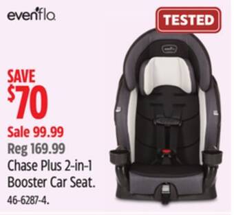 Canadian Tire Evenflo chase plus 2-in-1 booster car seat offer