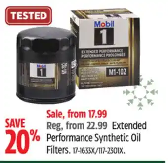 Canadian Tire Extended performance synthetic oil filters offer