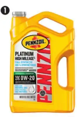 Canadian Tire Pennzoil platinum high mileage synthetic motor oil offer