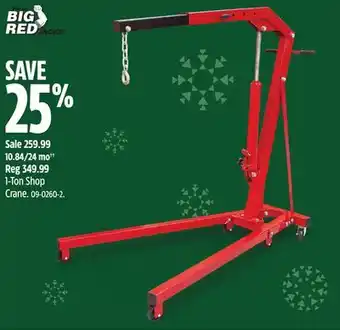 Canadian Tire Big red 1-ton shop crane offer