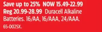 Canadian Tire Duracell alkaline batteries offer