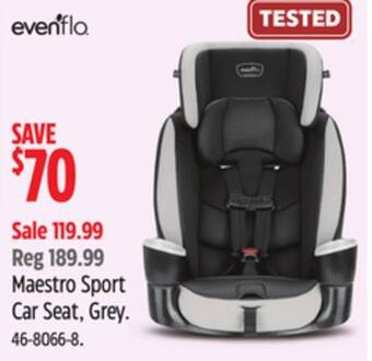 Canadian Tire Evenflo maestro sport car seat, grey offer