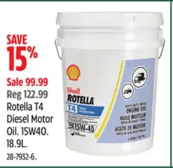 Canadian Tire Shell rotella t4 diesel motor oil offer