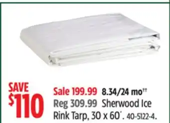 Canadian Tire Sherwood ice rink tarp, 30 x 60´ offer