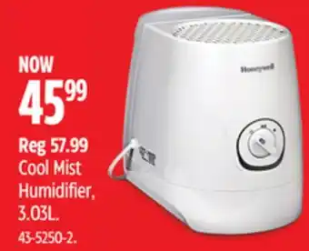 Canadian Tire Honeywell cool mist humidifier offer