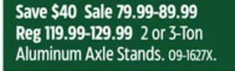 Canadian Tire Maximum 2 or 3-ton aluminum axle stands offer