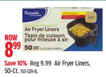 Canadian Tire Reynolds air fryer liners, 50-ct offer