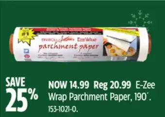 Canadian Tire E-zee wrap parchment paper, 190' offer