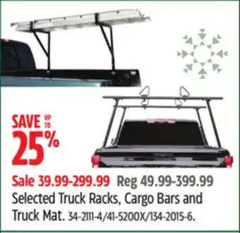 Canadian Tire Selected truck racks, cargo bars and truck mat offer