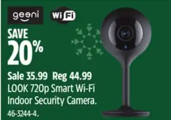 Canadian Tire Geeni look 720p smart wi-fi indoor security camera offer