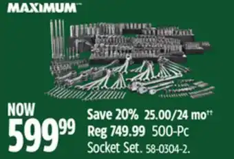 Canadian Tire Maximum 500-pc socket set offer