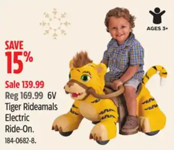 Canadian Tire 6v tiger rideamals electric ride-on offer