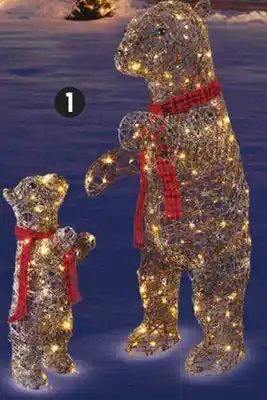 Canadian Tire Canvas 32˝ and 56˝ led whimsical mama and baby bear offer
