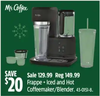Canadian Tire Mr. coffee frappe + iced and hot coffeemaker/blender offer