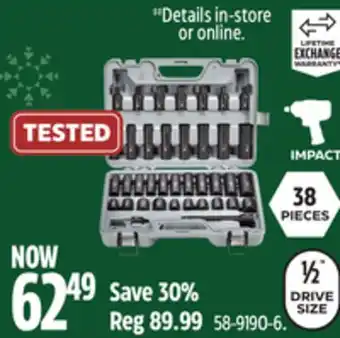 Canadian Tire Maximum 1/2-in drive professional grade impact socket set, 38-pc, crmo offer