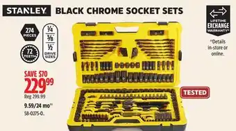 Canadian Tire Black chrome socket sets offer