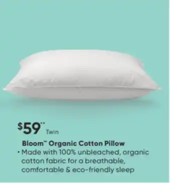 Sleep Country Bloom organic cotton pillow offer
