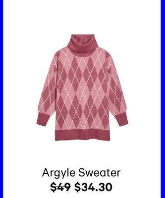 Joe Fresh Argyle sweater offer