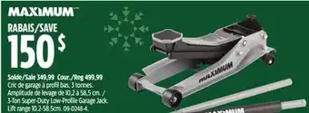 Canadian Tire Maximum 3-ton super-duty low-profile garage jack offer