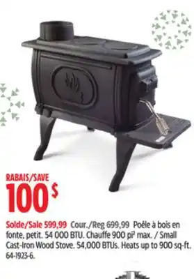 Canadian Tire Us stove company small cast-iron wood stove offer