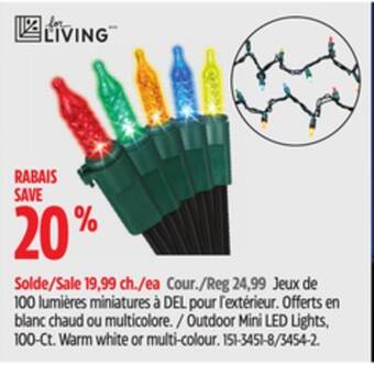 Canadian Tire For living outdoor mini led lights, 100-ct offer