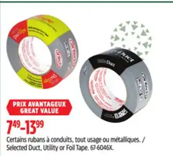 Canadian Tire Duck selected duct, utility or foil tape offer